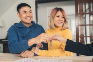 Young couple first time buying a home.